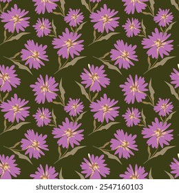 Floral abstract seamless patterns. Vector design for different surfases.