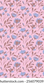 Floral abstract seamless patterns. Vector design for different surfases.