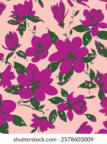 Floral abstract seamless patterns. Vector design for different surfases.