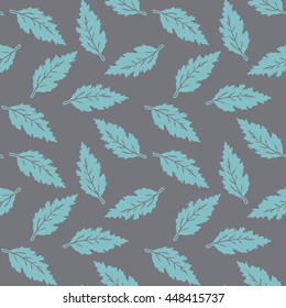 Floral abstract seamless vector pattern. Blue leaves. Pastel pale colors. Vector illustration. Pattern can be used as wrapping paper, background, fabric print, web page backdrop, wallpaper and more
