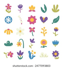 Floral Abstract Shapes Vector Set