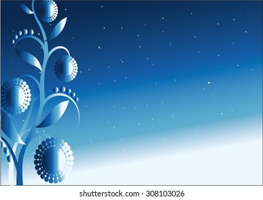 Floral abstract space background