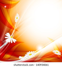 floral abstract summer template with copy space. Eps10