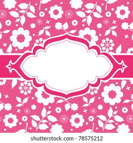 Floral abstract template, billet for invitations, greeting cards in oriental style