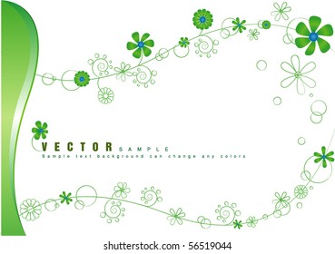 Floral abstract vector background green