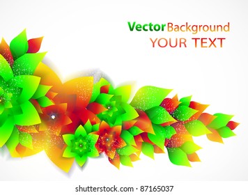 Floral abstract vector background with place for your  text