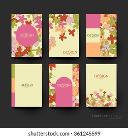 floral abstract vector brochure template. Flyer Layout. Creative modern design