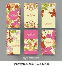 floral abstract vector brochure template. Flyer Layout. Creative modern design