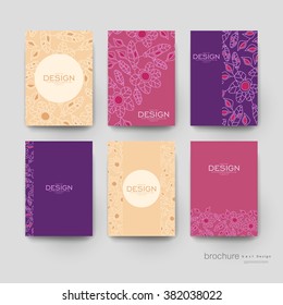 floral abstract vector brochure template. Flyer Layout. Creative modern design