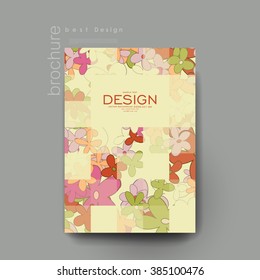 floral abstract vector brochure template. Flyer Layout. Creative modern design