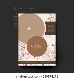 floral abstract vector brochure template. Flyer Layout. Creative modern design