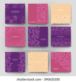 floral abstract vector brochure template. Flyer Layout. Creative modern design