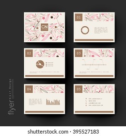 floral abstract vector brochure template. Flyer Layout. Creative modern design
