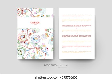 floral abstract vector brochure template. Flyer Layout. Creative modern design