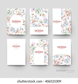 floral abstract vector brochure template. Flyer Layout. Creative modern design