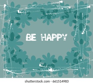Floral abstract vector illustration with text