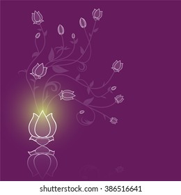 Floral abstract vector purple background illustration