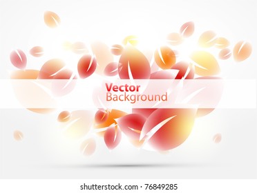 Floral abstract vector red leaves for  background