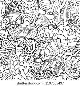 Floral abstract zentangle texture pattern. Zendoodle floral background