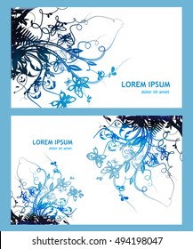 floral abstraction with butterflies. Vector
