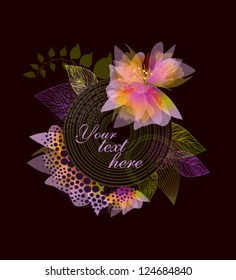 floral abstraction on a black background