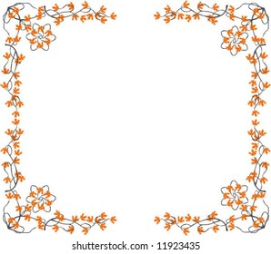 Floral abstraction vector art framework.
