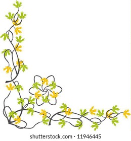 Floral abstraction vector art framework.