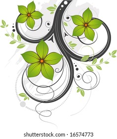 Floral abstraction. Vector format is added. Suits well for design.