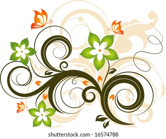 Floral abstraction. Vector format is added. Suits well for design.