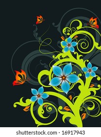 Floral abstraction. Vector illustration for design.