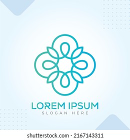 Floral Abstracts Geometric Flower Logo Template In Modern Creative Minimal Vector Design