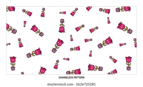 Floral Abundance Pink Rose Flowers Pattern for Fabric and Decoration