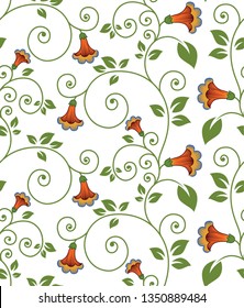 floral all over flowers pattern on white