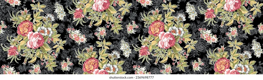 Floral Allover seamless pattern design for digital print and any type of print
