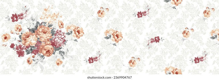 Floral Allover seamless pattern design for digital print and any type of print