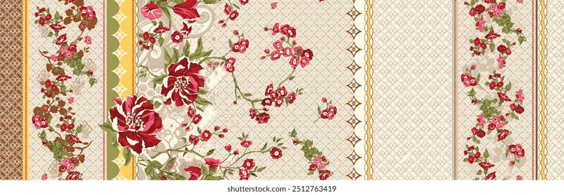 Floral Allover seamless pattern design for digital print and any type of print