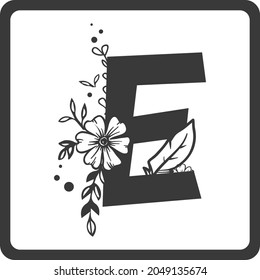 Floral Alphabet E SVG Design | Typography | Alphabet SVG Cut Files svg