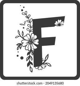 Floral Alphabet F SVG Design | Typography | Alphabet SVG Cut Files svg