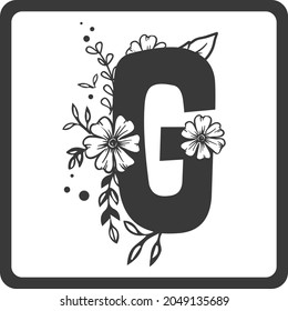 Floral Alphabet G SVG Design | Typography | Alphabet SVG Cut Files svg