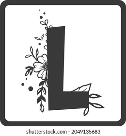 Floral Alphabet L SVG Design | Typography | Alphabet SVG Cut Files svg