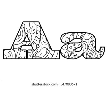 153,123 Black and white alphabet letter coloring Images, Stock Photos ...