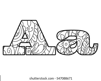 153,378 Black White Alphabet Letter Coloring Images, Stock Photos ...