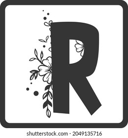 Floral Alphabet R SVG Design | Typography | Alphabet SVG Cut Files svg