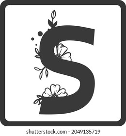 Floral Alphabet S SVG Design | Typography | Alphabet SVG Cut Files svg