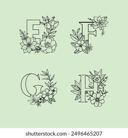 Floral Alphabet: Stunning Vector Line Art Letters