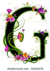 Floral Alphabet - Vector