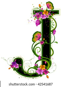 Alfabeto floral - Vector