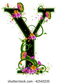Floral Alphabet - Vector