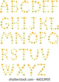 floral alphabet vector