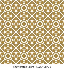 Floral Andalusian gold seamless elegant pattern, oriental, geometric, Arabian, Eastern and Islamic style.